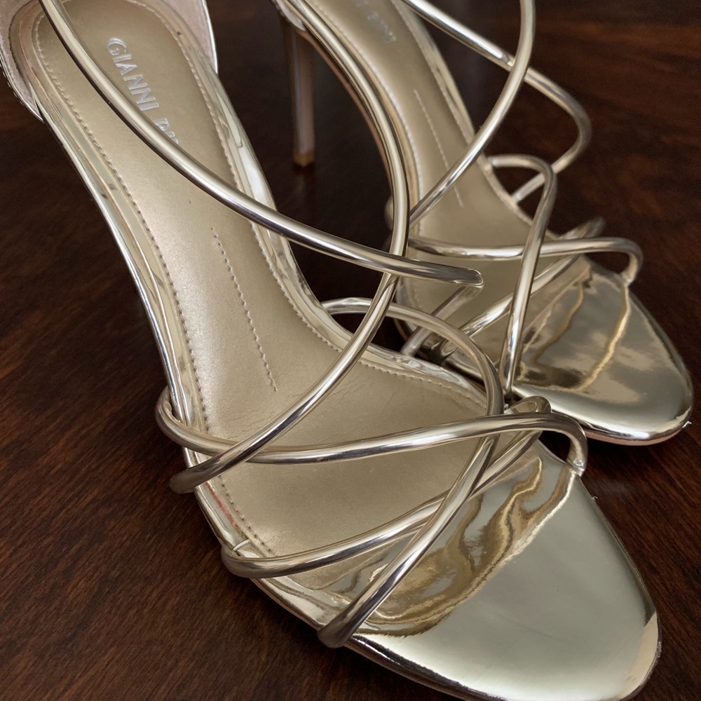 Gold high heels